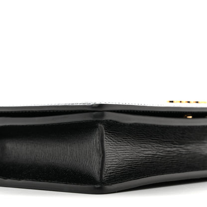 Gucci Textured Calfskin Script Logo Wallet On Chain Black 8 of 11