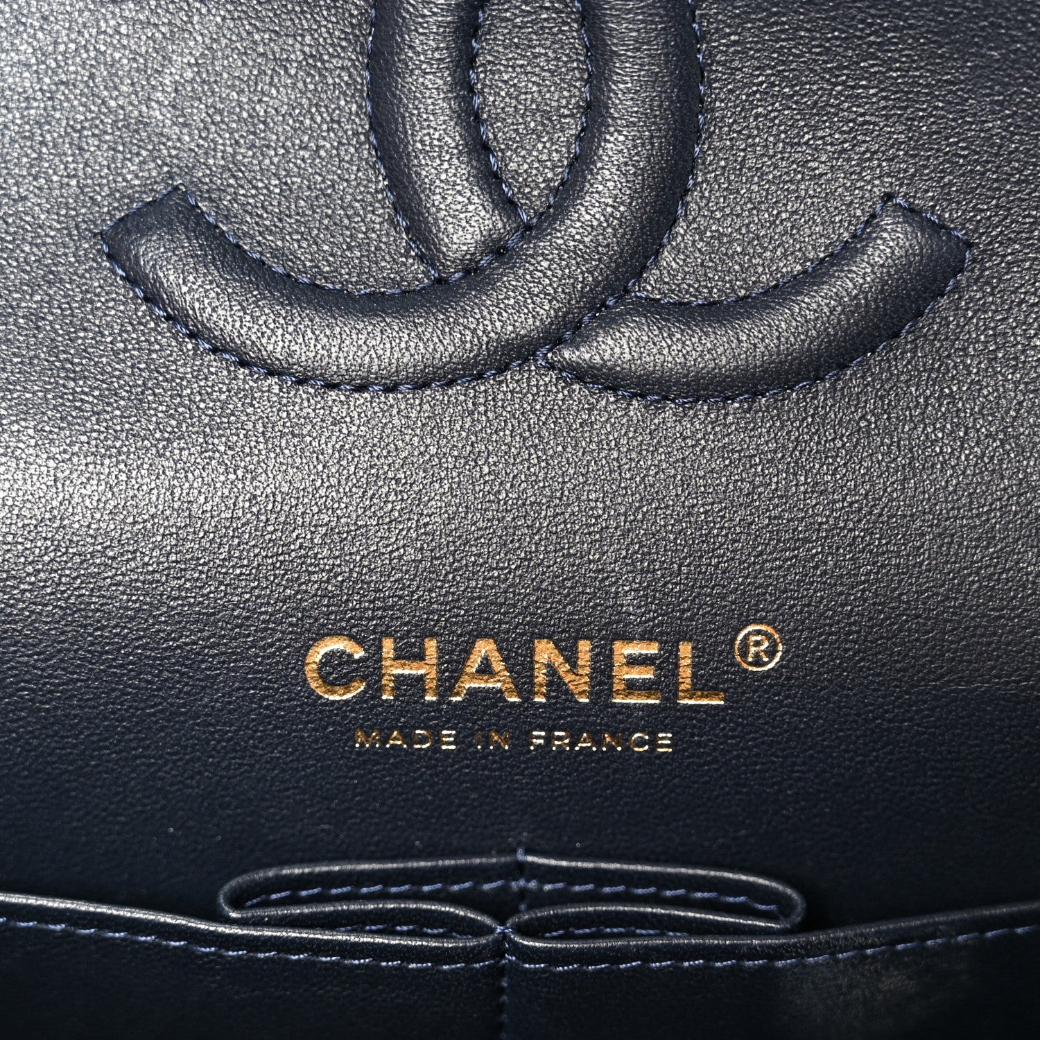 Chanel Denim Quilted Medium Double Flap Dark Blue 6 of 11