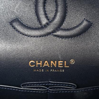 Chanel Denim Quilted Medium Double Flap Dark Blue 6 of 11