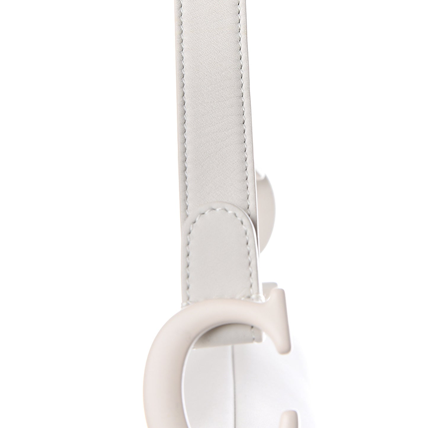 Ultra Matte Calfskin Saddle Bag Off White