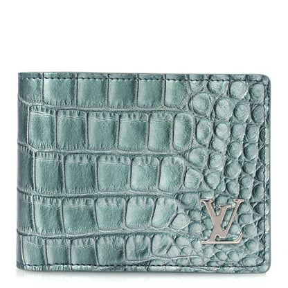 Louis Vuitton Crocodile Multiple Wallet Blue Pool 1 of 8