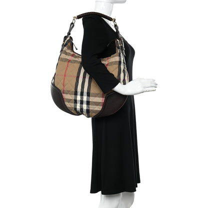 Burberry House Check Quilted Hoxton Hobo Brown 2 of 15
