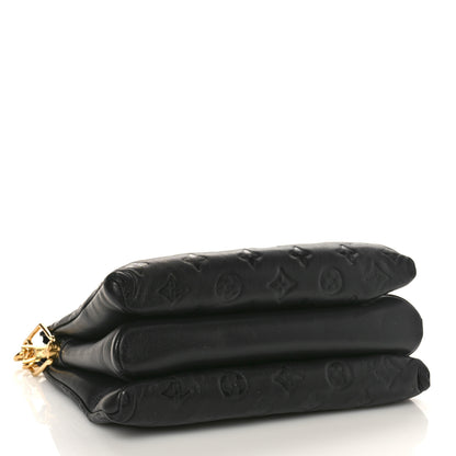 Louis Vuitton Lambskin Embossed Monogram Coussin PM Black 4 of 11