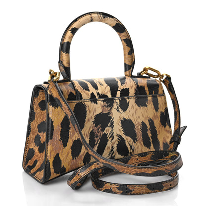 Balenciaga Smooth Calfskin Leopard Print Hourglass Top Handle Bag XS Beige 3 of 15