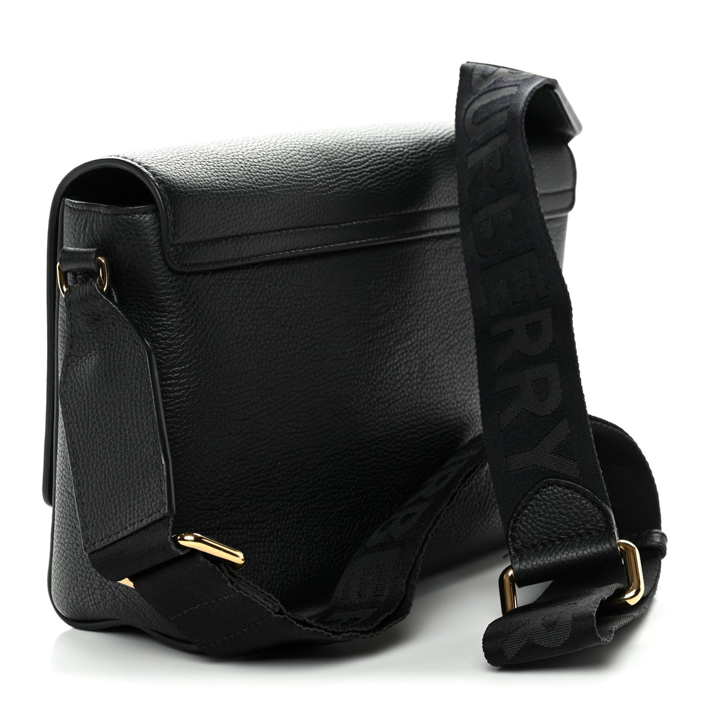 Coated Canvas Calfskin Vintage Check Medium Note Crossbody Bag Black