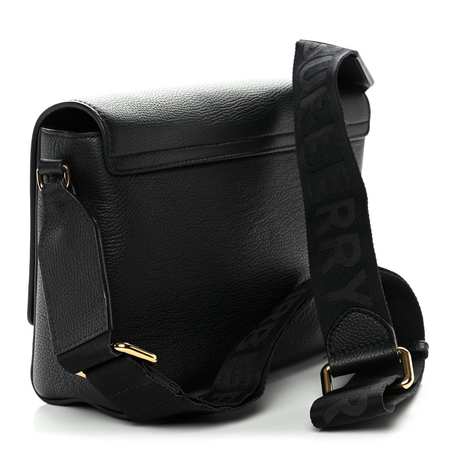 Burberry Coated Canvas Calfskin Vintage Check Medium Note Crossbody Bag Black 3 of 10