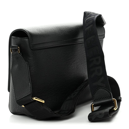 Burberry Coated Canvas Calfskin Vintage Check Medium Note Crossbody Bag Black 3 of 10