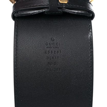 Gucci Moon Calfskin Pearl Double G 70mm Belt 85 34 Black Cream 4 of 4