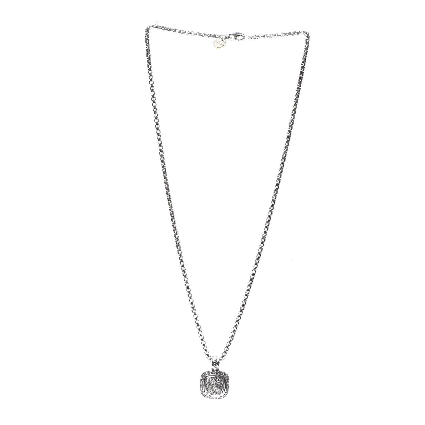 Sterling Silver 14K Yellow Gold Diamond 11mm Albion Pendant Necklace