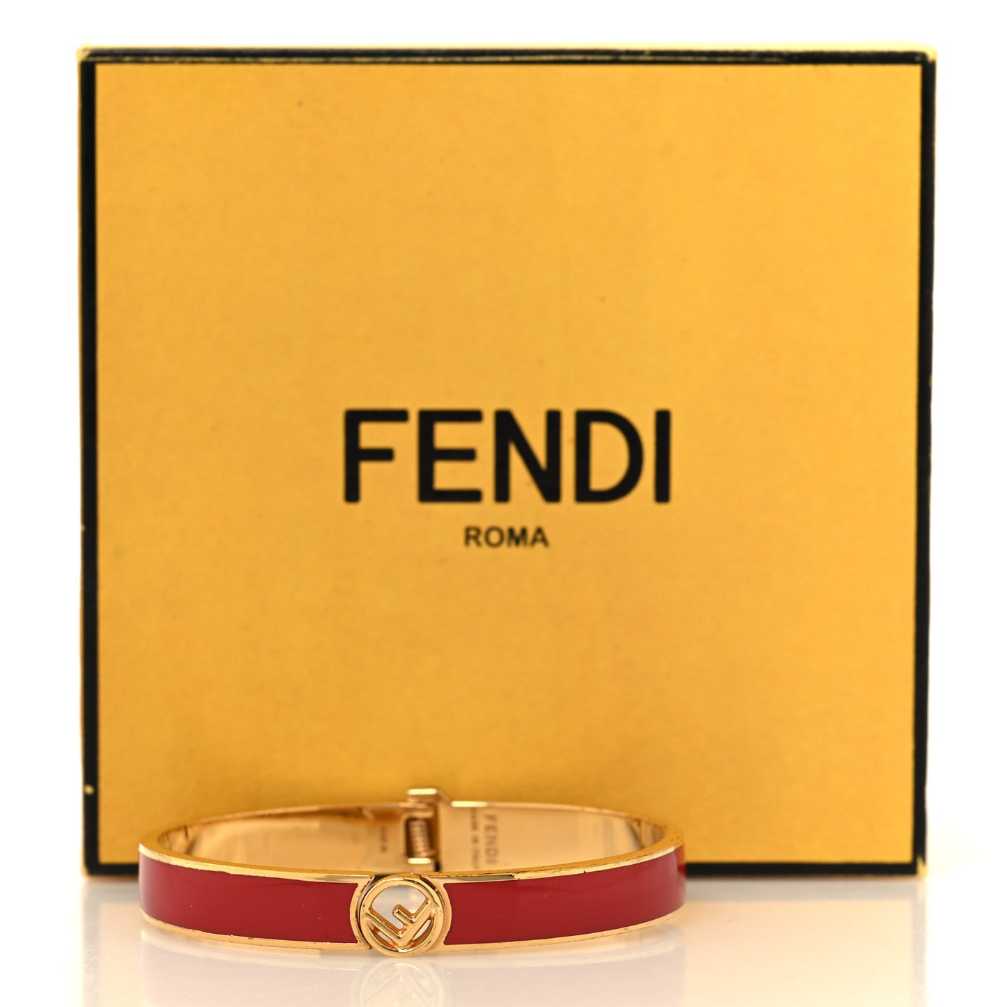Enamel Metal F Is Fendi Bracelet M Red Gold