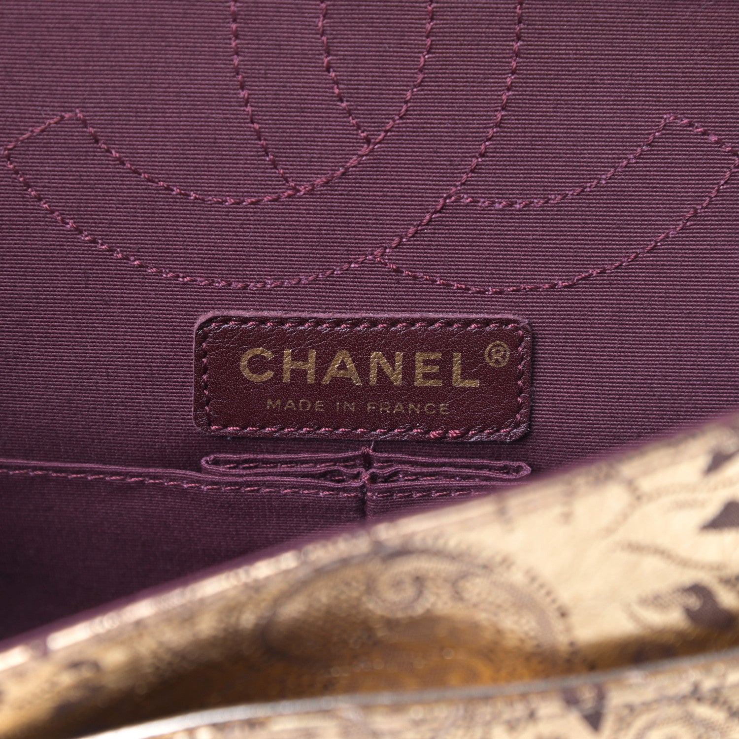 Chanel Buffalo Hand Painted Lace 2.55 Reissue 225 Flap Gold 6 of 11