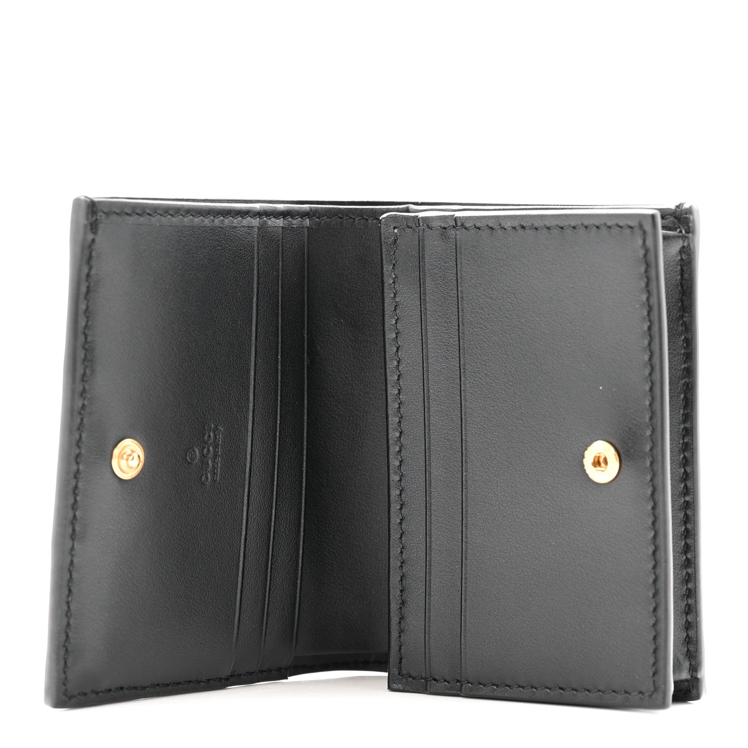 Gucci Calfskin GG Matelasse Card Case Wallet Black 5 of 9