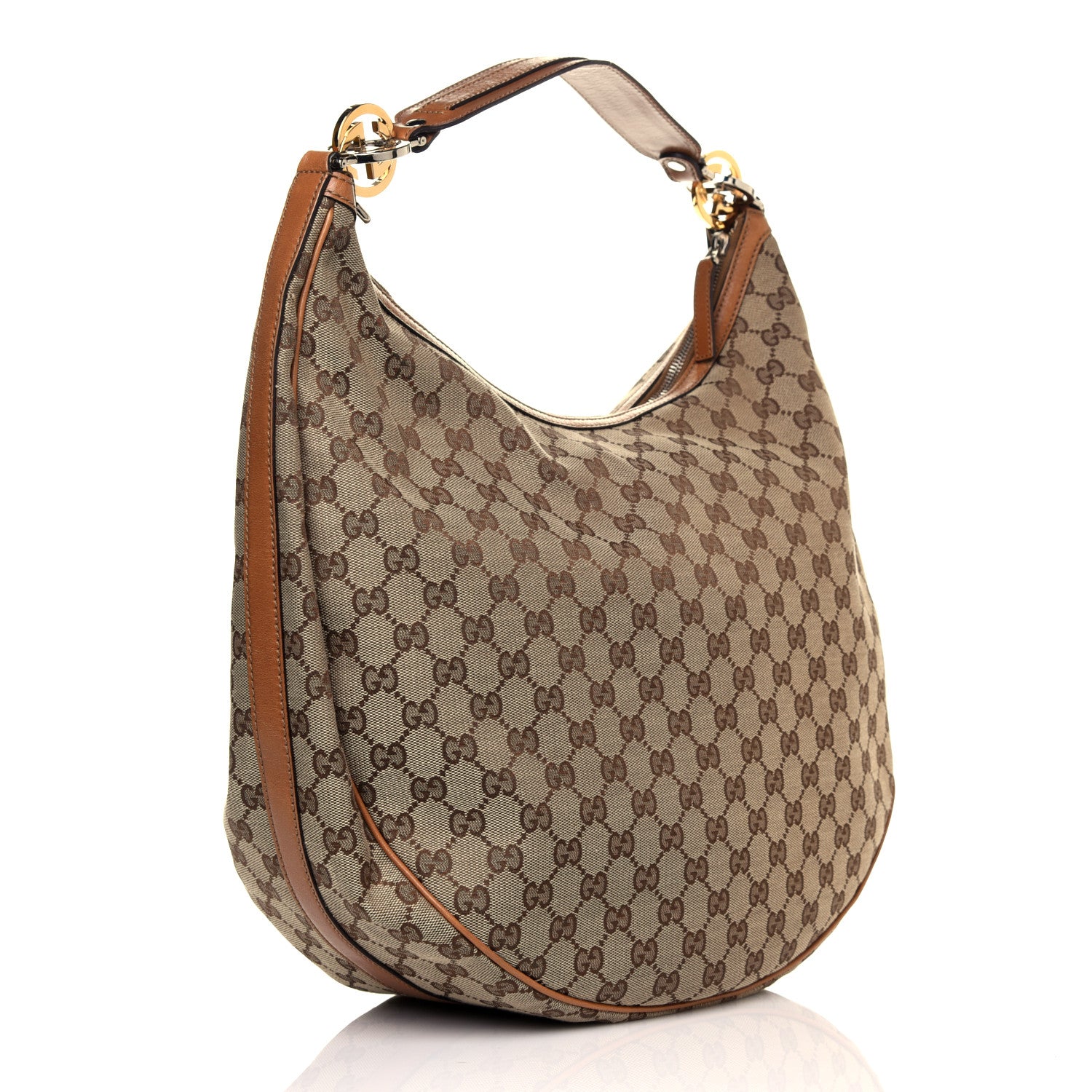 Gucci Monogram Large GG Twins Hobo Brown 2 of 11