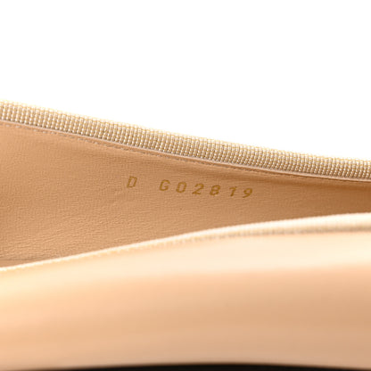 Chanel Lambskin Cap Toe CC Ballerina Flats 38.5 Beige Black 9 of 10