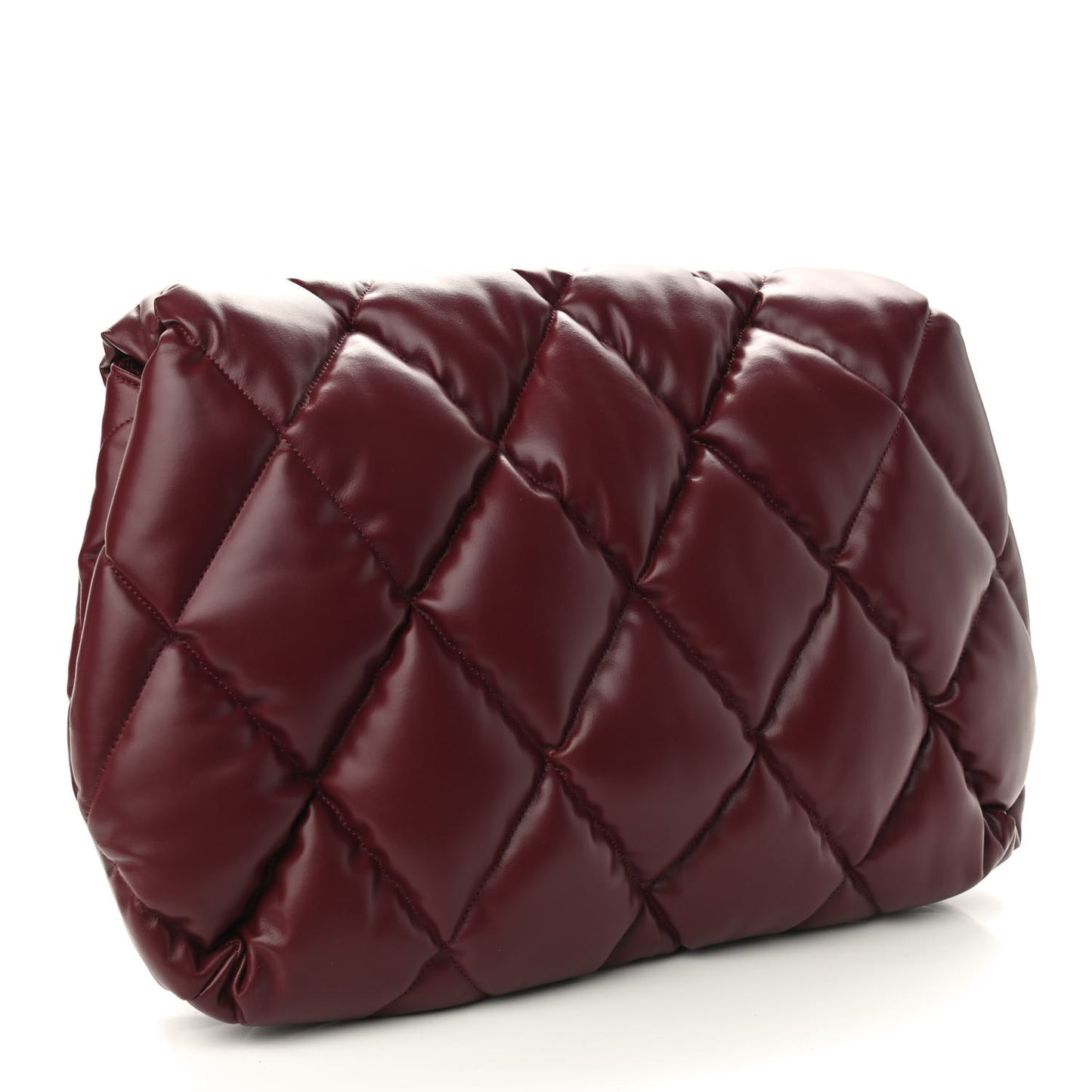 Nappa Calfskin Quilted Touch B Clutch Bag Dark Red