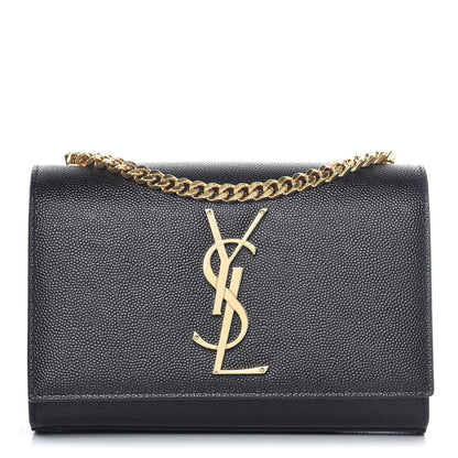 Saint Laurent Grain De Poudre Small Monogram Kate Satchel Black 1 of 10