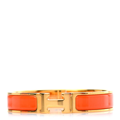 Hermes Enamel Narrow Clic Clac H Bracelet GM Orange 1 of 4