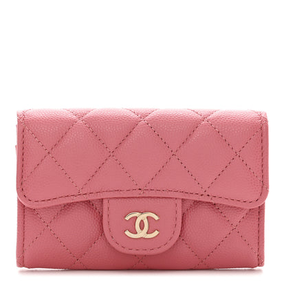 Chanel Caviar Quilted Flap Card Holder Wallet Pink 1 of 11
