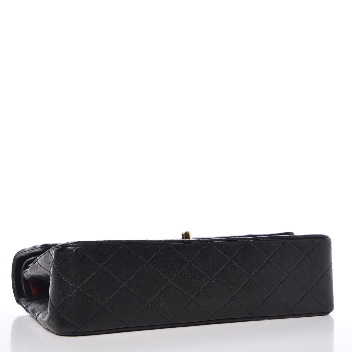 Lambskin Quilted Medium Double Flap Black