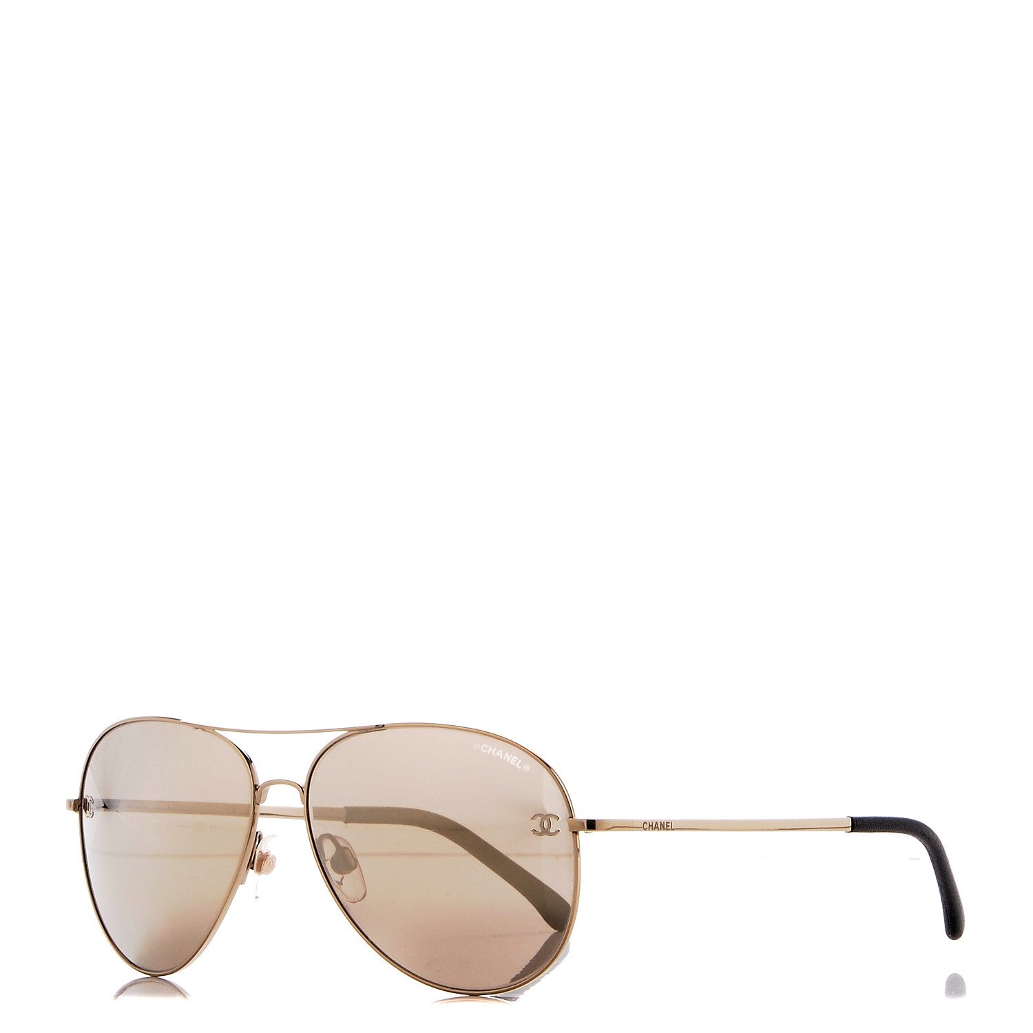 Chanel Metal Aviator CC Sunglasses 4189-T-Q Brown 1 of 9