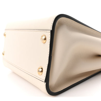 Fendi Vitello Seta Suede FF Mini Peekaboo Iconic Satchel Uovo Sigaro Marrone 9 of 9