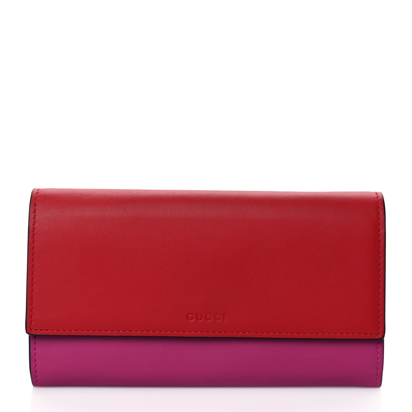 Moon Calfskin Continental Wallet New Rosette Hibiscus Red