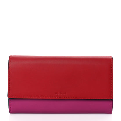 Gucci Moon Calfskin Continental Wallet New Rosette Hibiscus Red 1 of 7