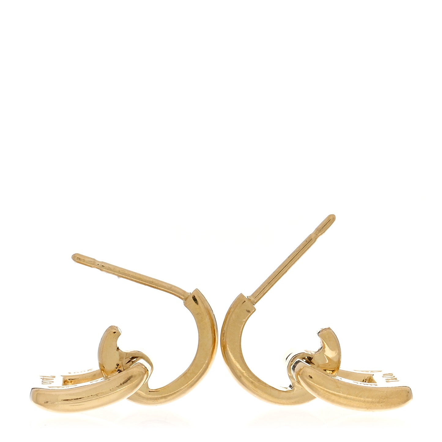 18K Yellow Gold Square Door Knocker Earrings