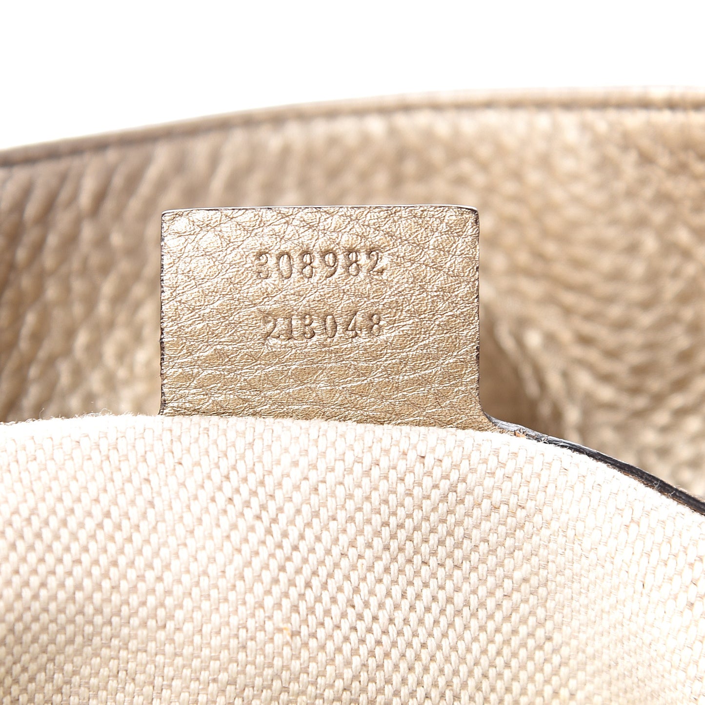 Metallic Pebbled Calfskin Medium Soho Chain Shoulder Bag Golden Beige