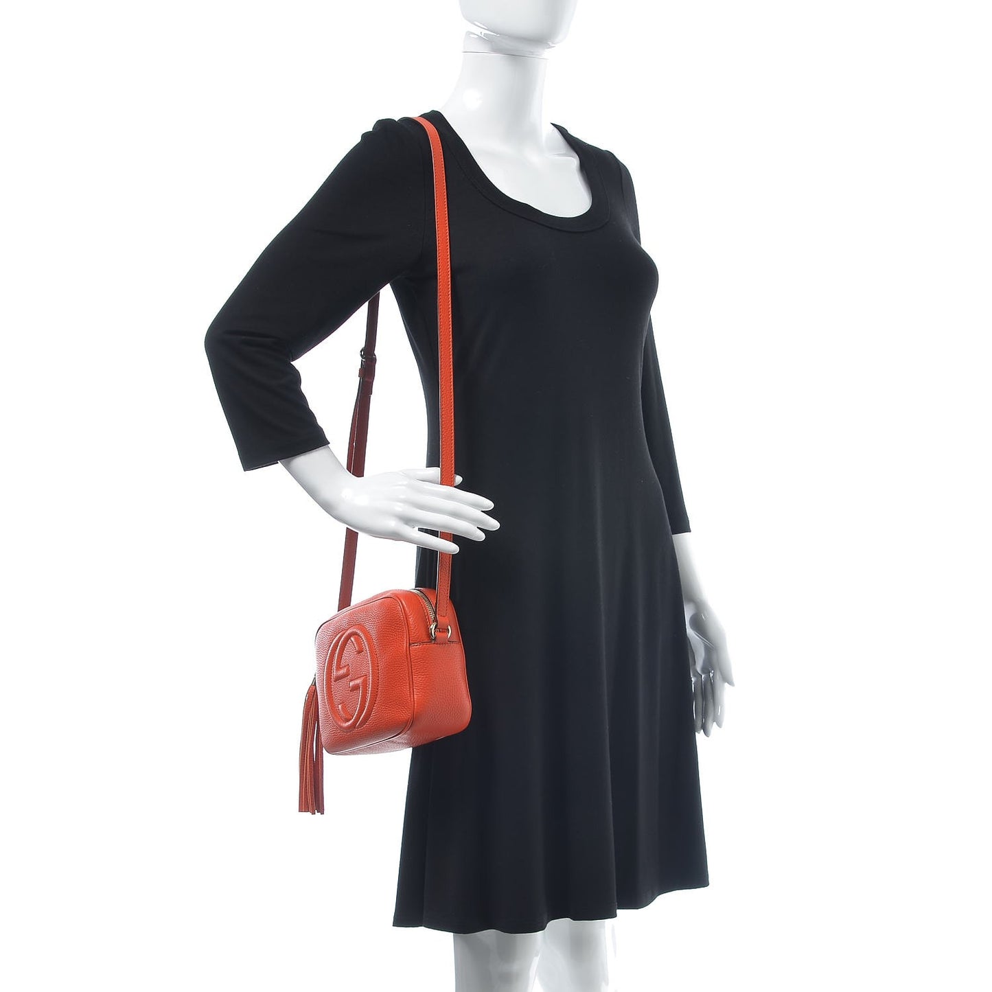 Pebbled Calfskin Small Soho Disco Bag Sun Orange