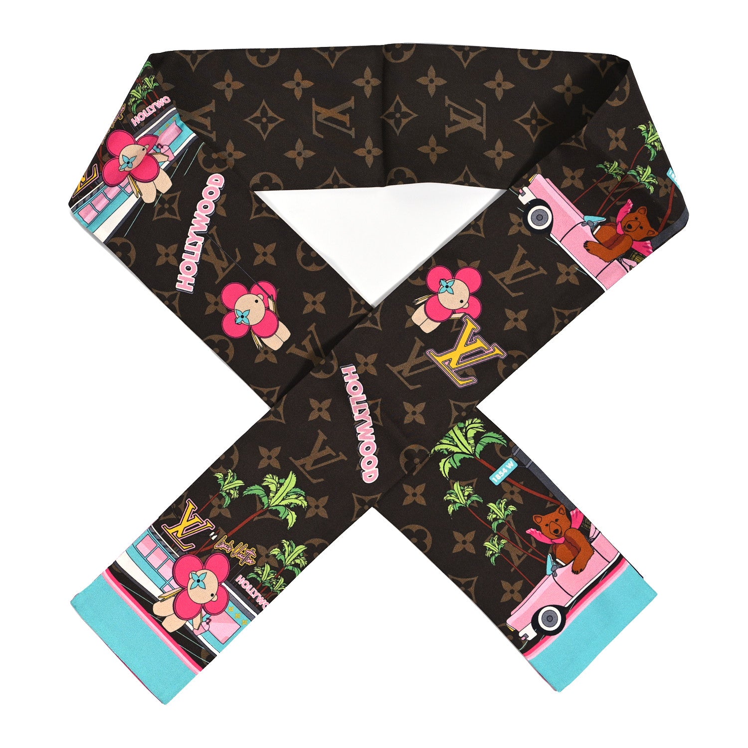 Louis Vuitton Silk Monogram 2021 Hollywood Christmas Animation Bandeau Marron 1 of 4