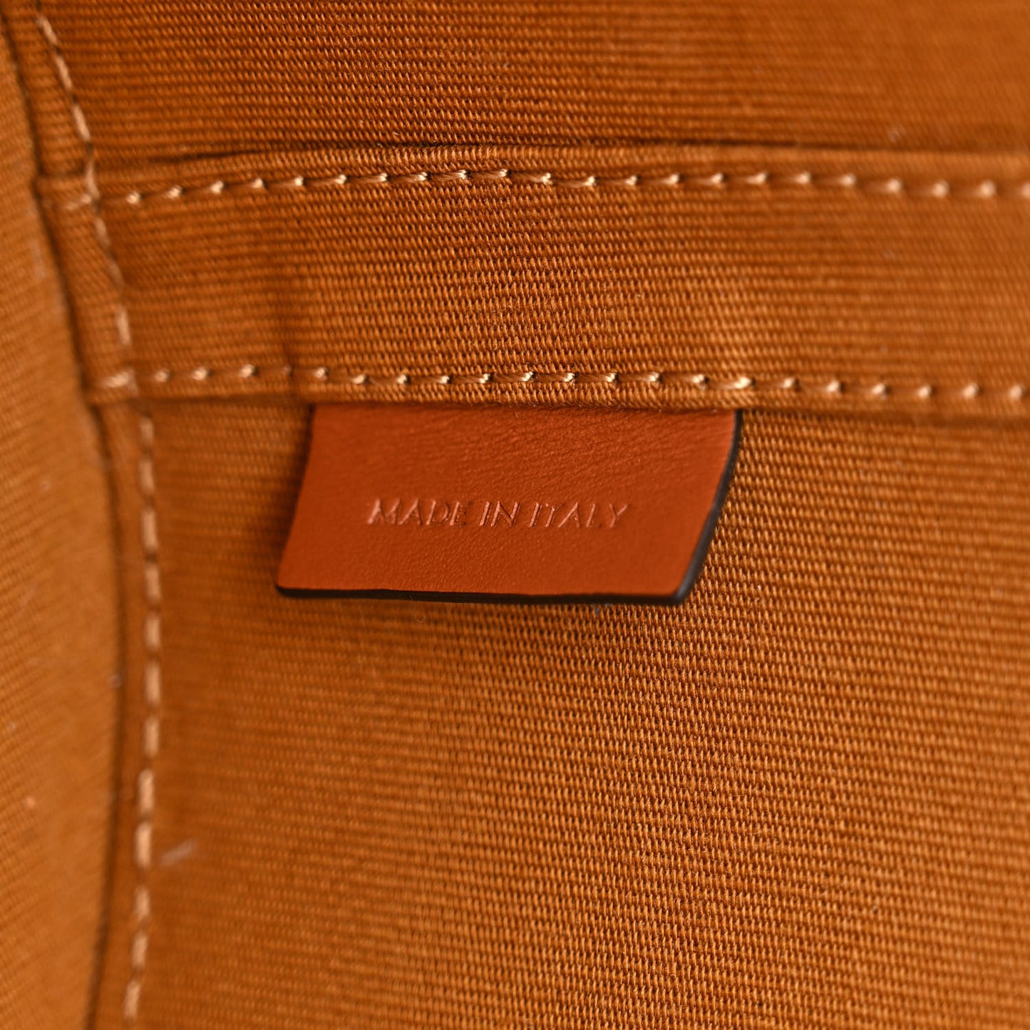 Calfskin Triomphe Canvas Medium Tambour Bag Tan