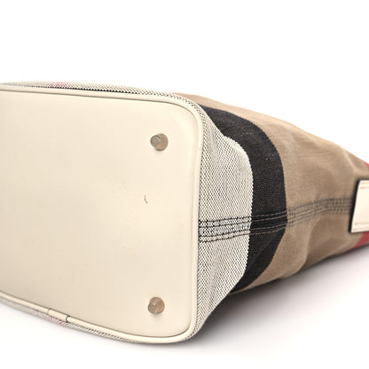 Burberry Canvas Mega Check Small Ashby Hobo White 9 of 11