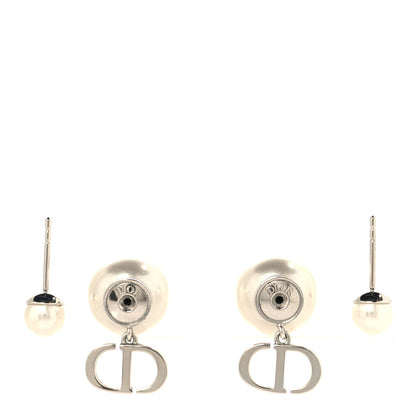 Christian Dior Metal Pearl Tribales Earrings Silver 3 of 5