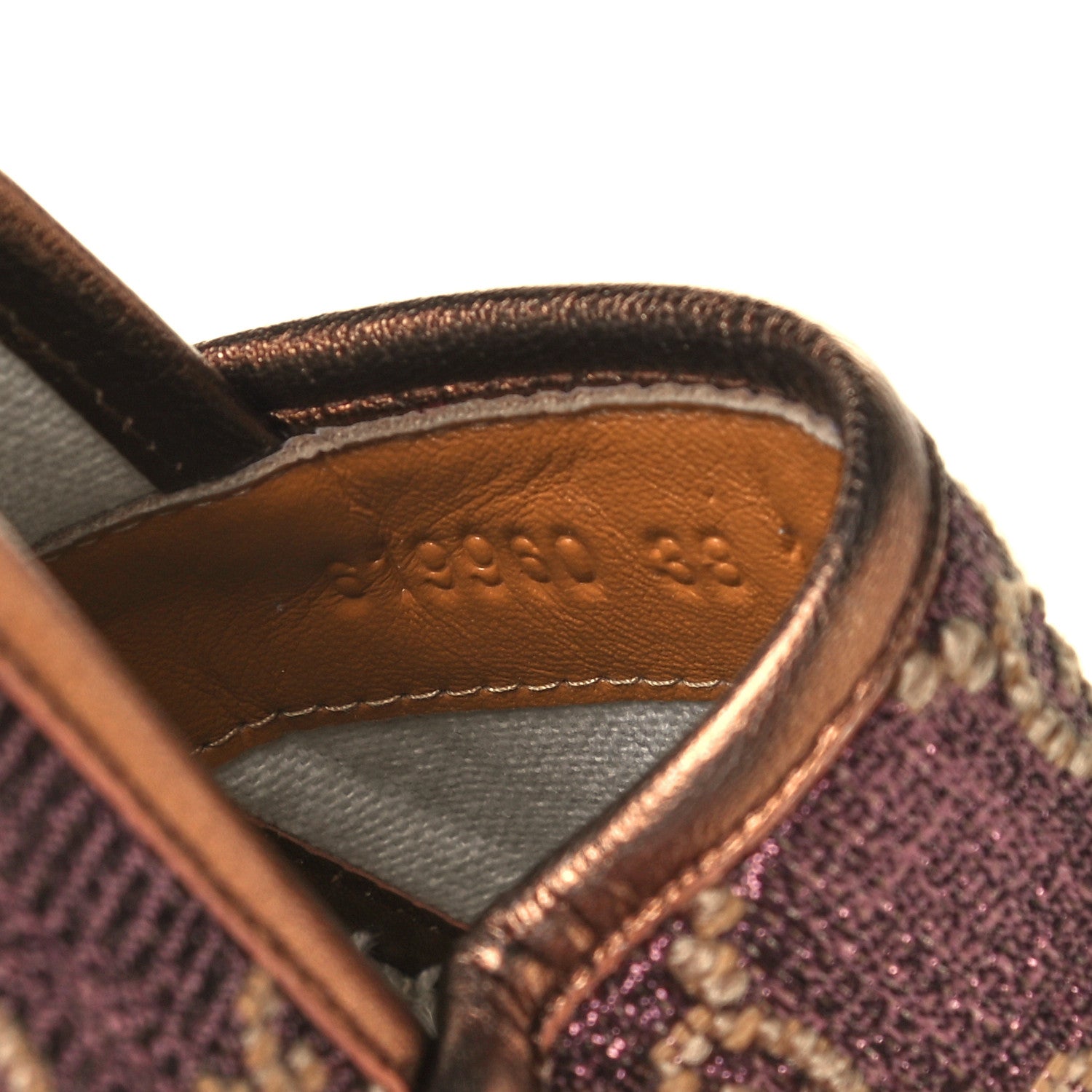 Gucci Lame Nappa GG Monogram Espadrilles 38 Brown Beige Light Bronze 13 of 14