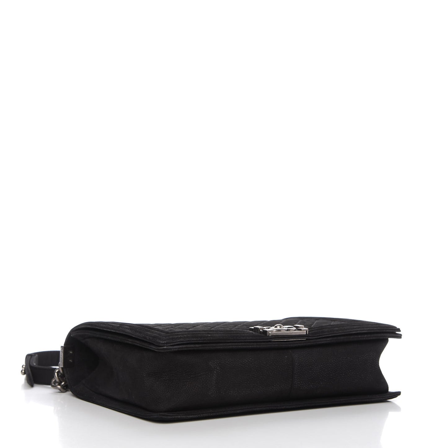 Iridescent Caviar Quilted Large Boy Flap Black