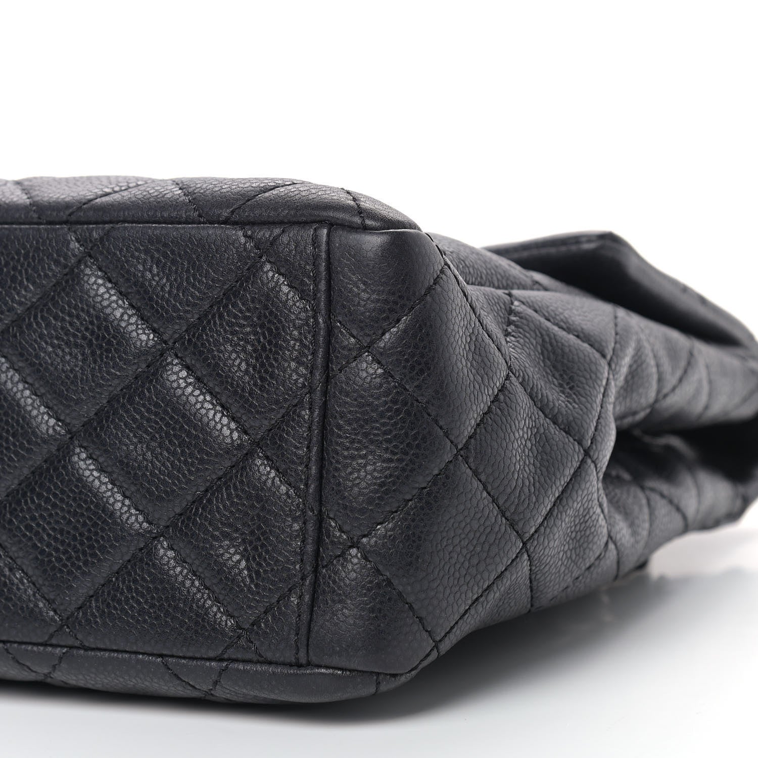 Chanel Washed Caviar Quilted Maxi Single Flap Black 9 of 9