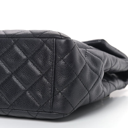 Chanel Washed Caviar Quilted Maxi Single Flap Black 9 of 9