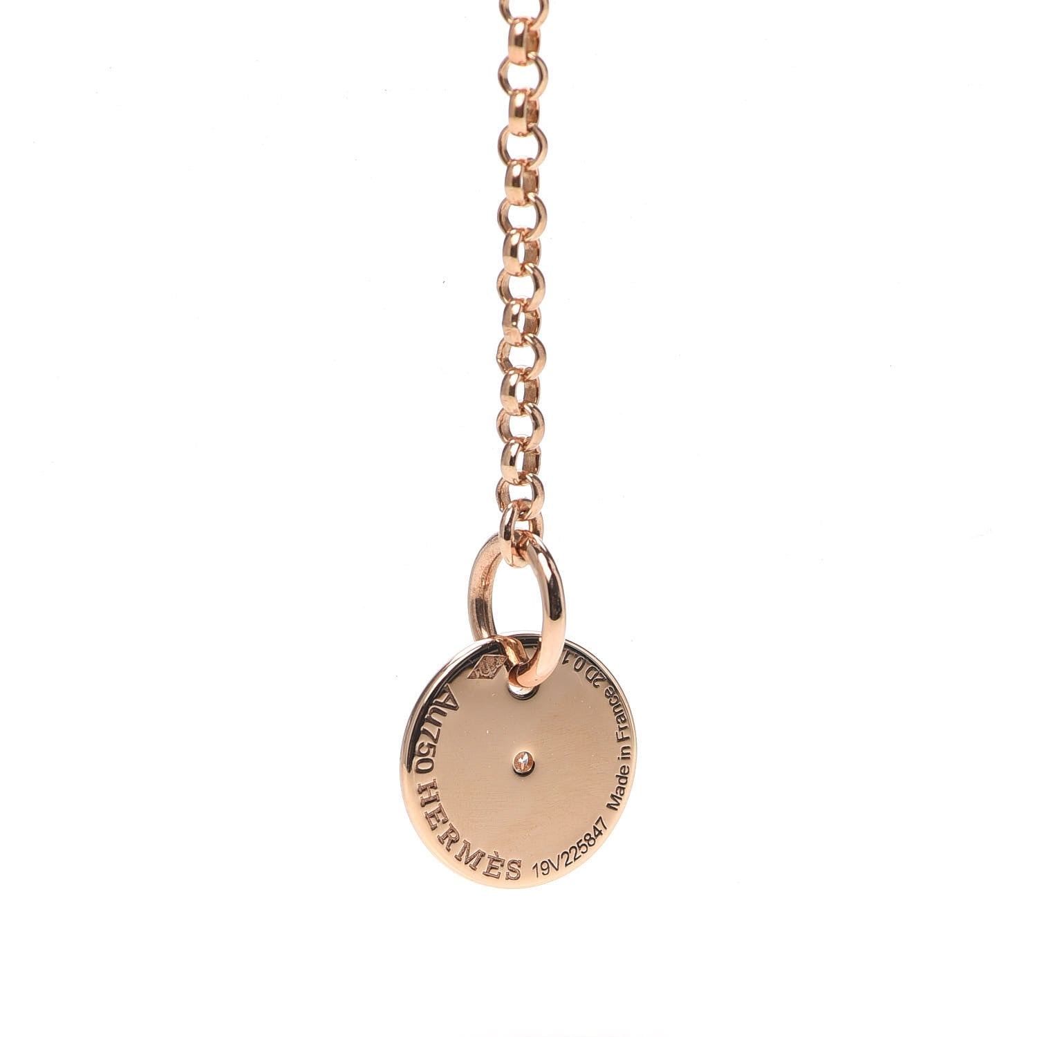 Hermes 18K Rose Gold Diamond Gambade Necklace 4 of 5