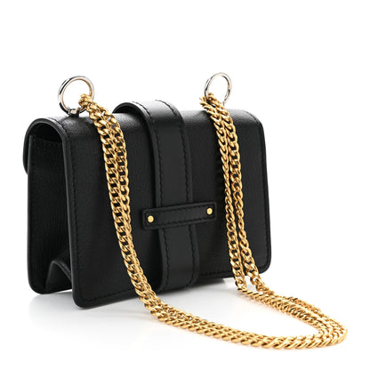 Chloe Shiny Goatskin Calfskin Mini Aby Chain Shoulder Bag Black 3 of 10