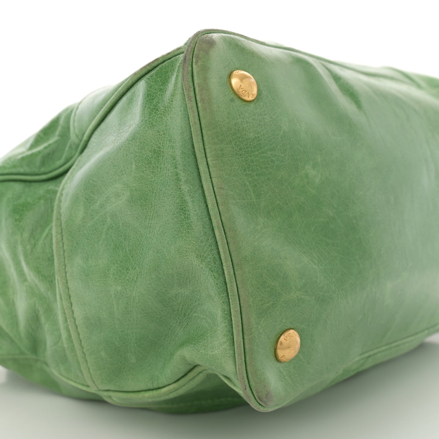 Vitello Shine Shopping Satchel Green