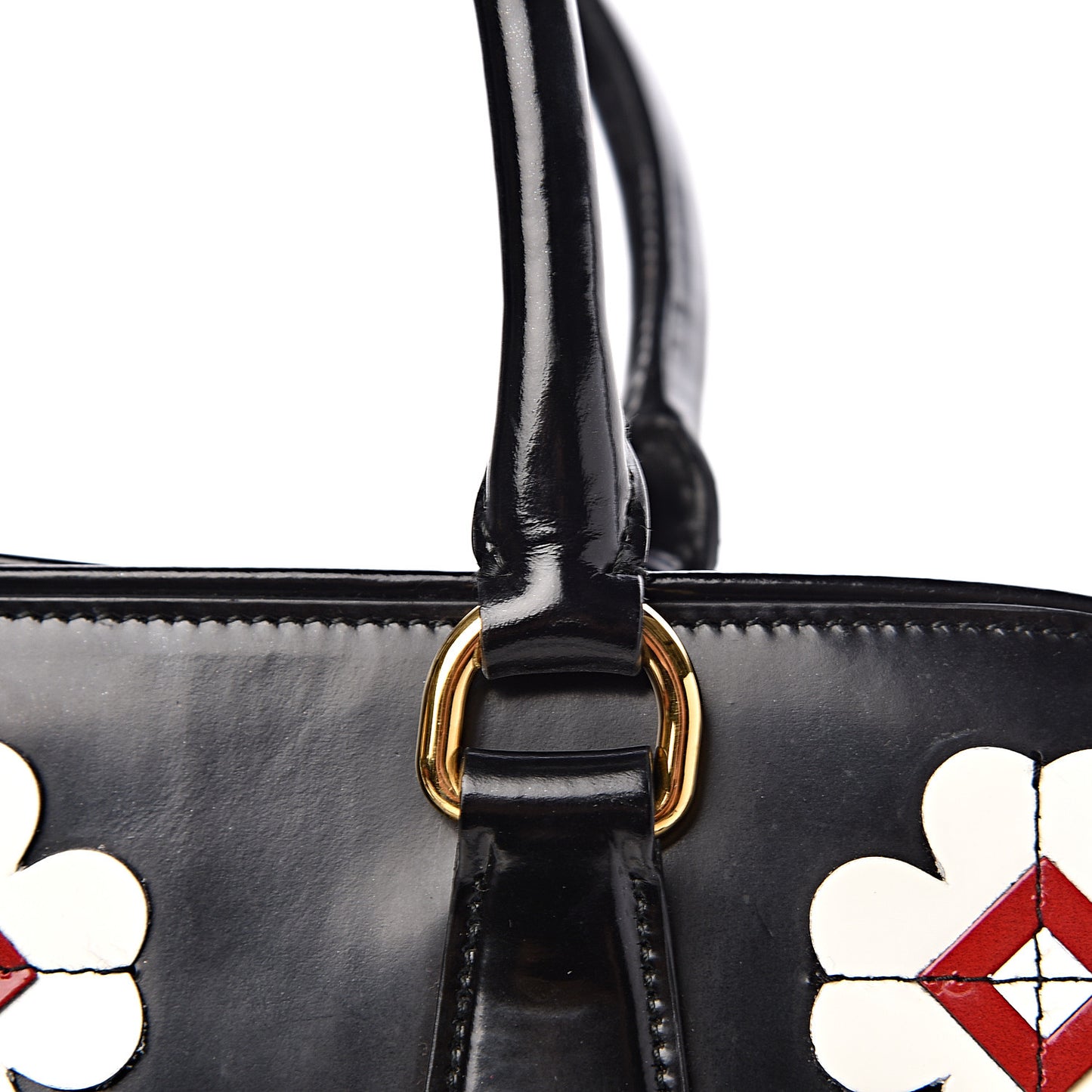 Spazzolato Floral Shopper Black White