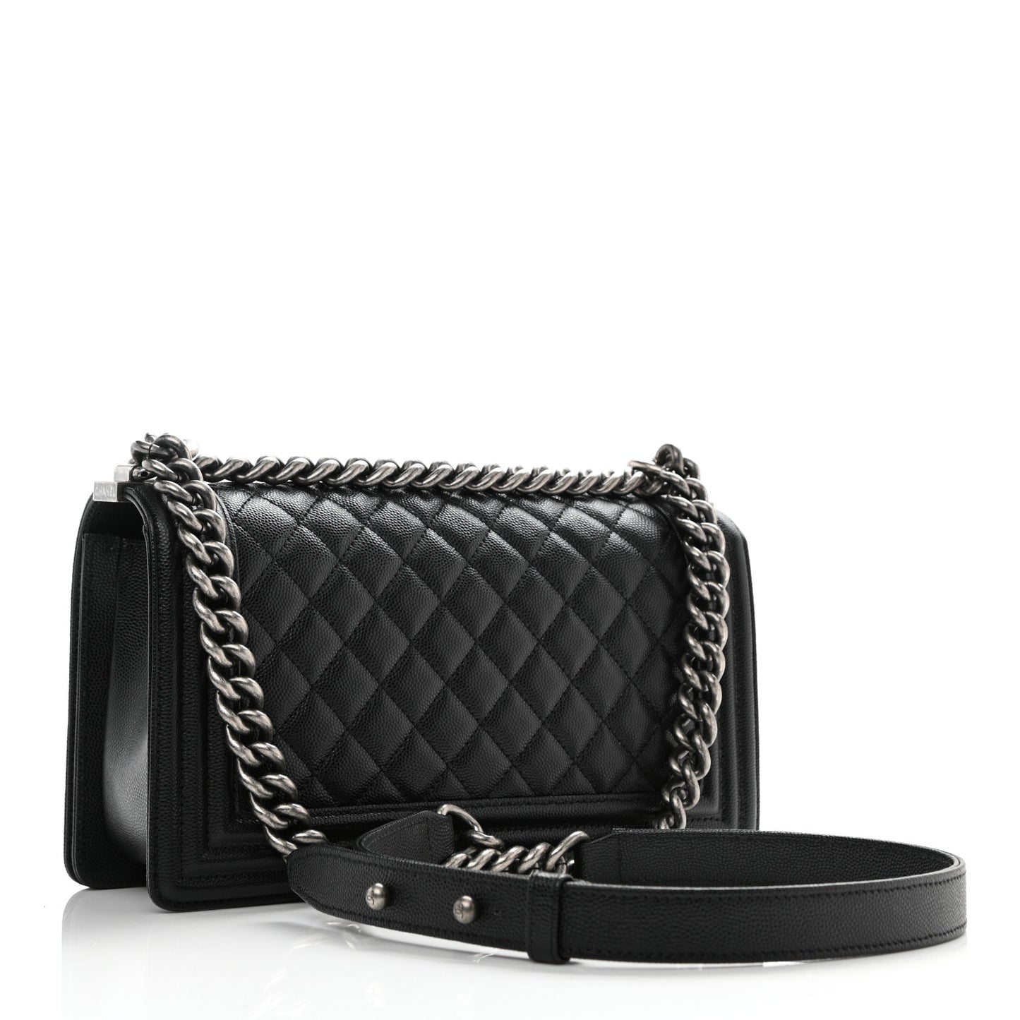 Caviar Quilted Medium Boy Flap Black