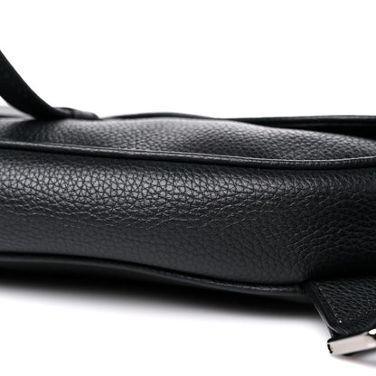 Christian Dior X SHAWN STUSSY Grained Calfskin Saddle Bag Black 8 of 9