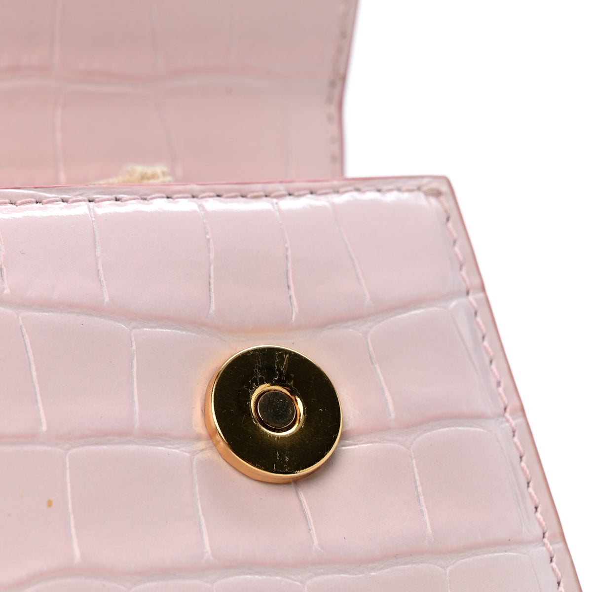 Jacquemus Calfskin Crocodile Embossed Le Chiquito Long Pale Pink 10 of 11
