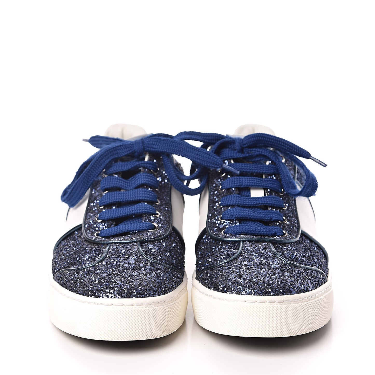Calfskin Glitter Flycrew Sneakers 38 Blue