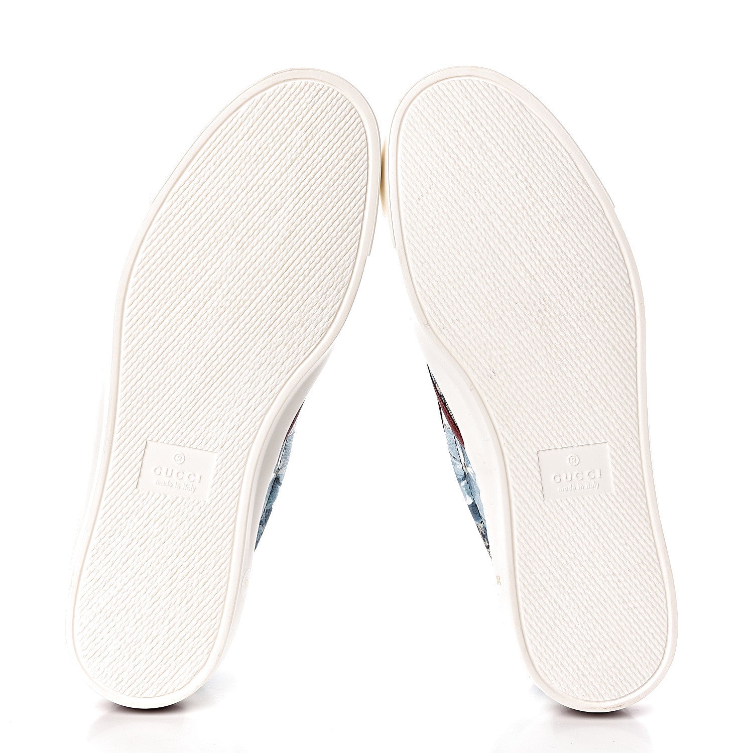 Gucci GG Supreme Monogram Blooms Womens Slip On Sneakers 38 Beige Blue Navy Red 5 of 8