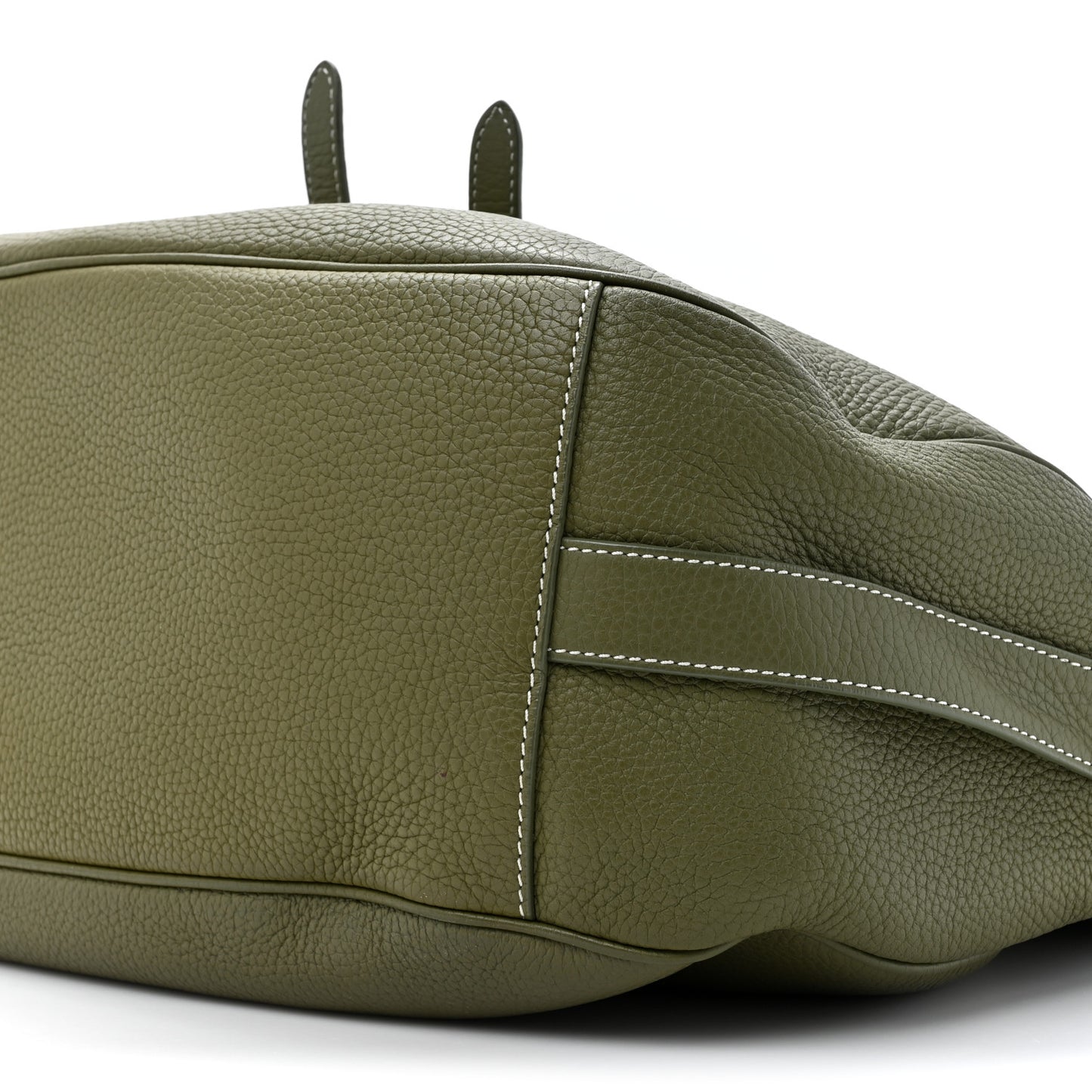 Grained Calfskin Mini Soft Saddle Bag Olive