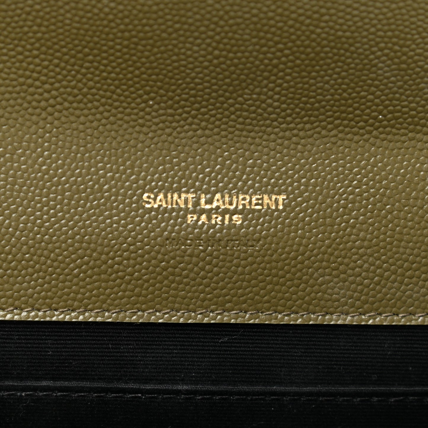 Grain De Poudre Textured Mixed Matelasse Triquilt Monogram Clutch Vert Kaki
