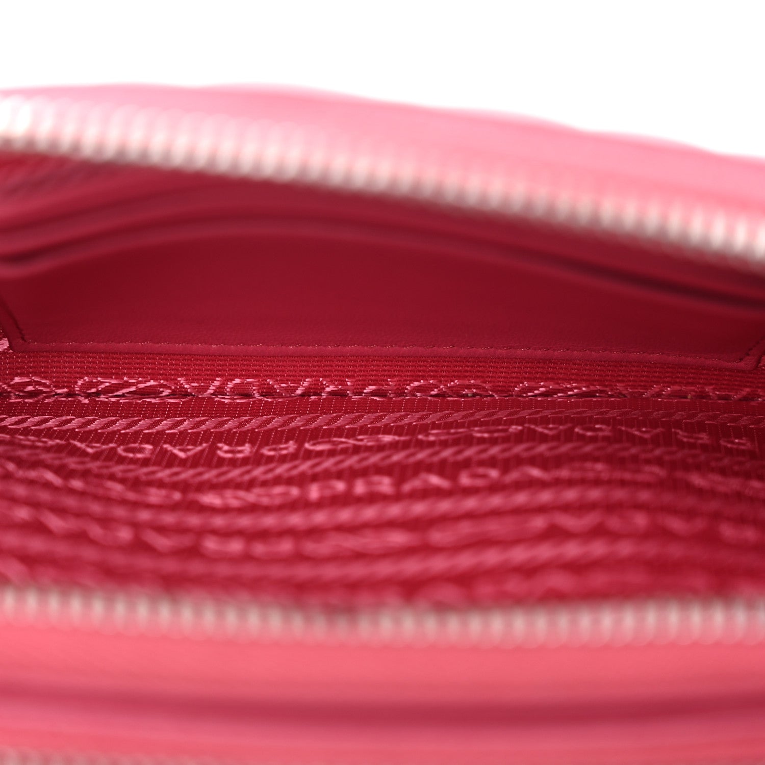 Prada Nappa Impunture Diagramme Mini Double Zip Chain Crossbody Bag Peonia 5 of 15
